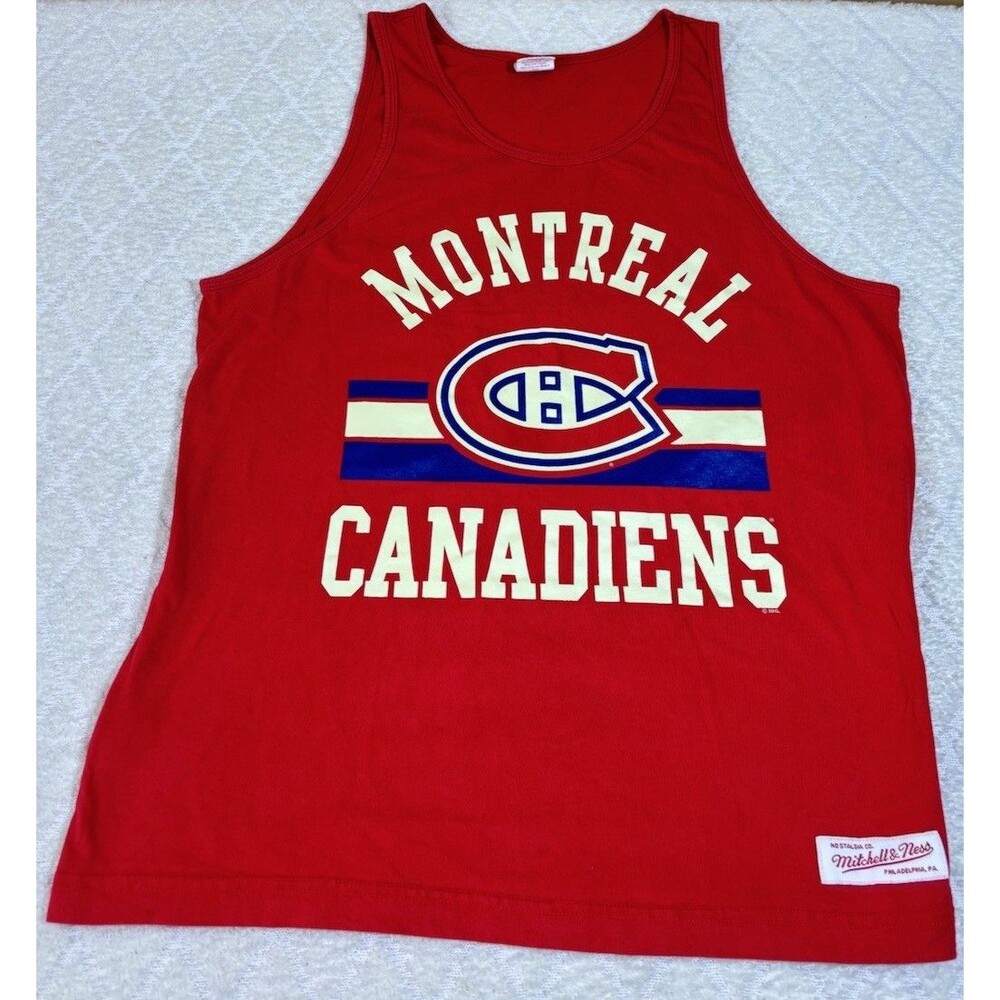 Mitchell & Ness Montreal Canadiens NHL Logo Red Tank Top Size L